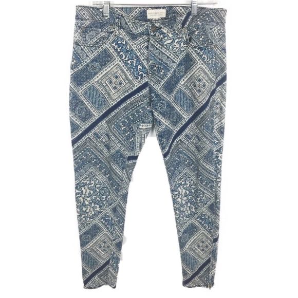 Ralph Lauren Denim Supply Blue Mosaic Printed Pant - Picture 1 of 8